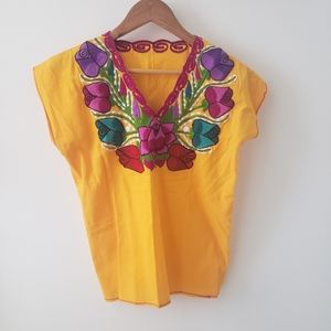 Mexican Embroidered Yellow Top Encanto
